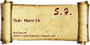 Suh Henrik névjegykártya